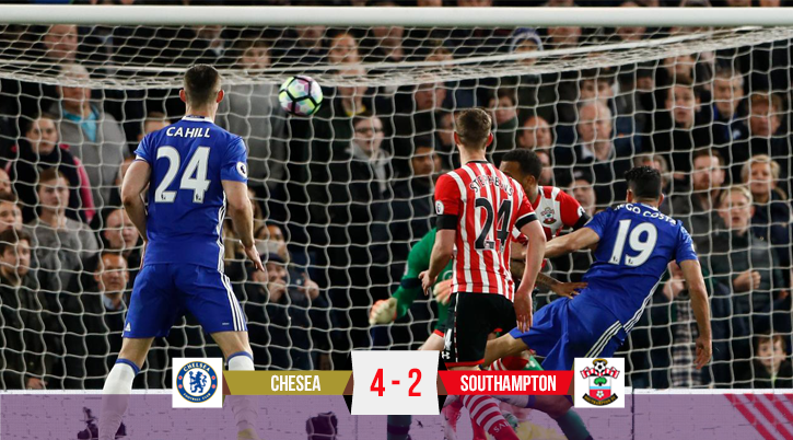 Video: Costa vượt mặt Suarez, Chelsea bỏ cách Tottenham 7 điểm