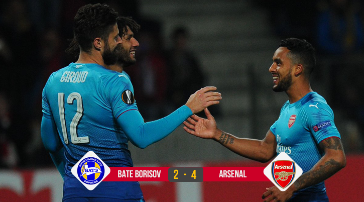 Video: Walcott và Giroud lập cột mốc giúp Arsenal thắng đậm BATE Borisov
