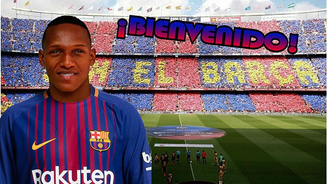 H&igrave;nh ảnh: Yerry Mina ho&agrave;n tất việc chuyển tới Barca