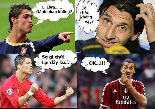 Ảnh chế: Ronaldo thách thức Ibrahimovic