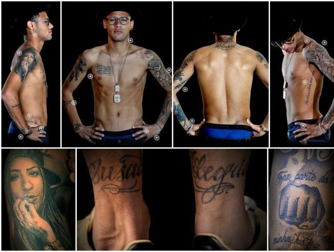 Bí mật hình xăm của Neymar: Gia đình, bóng đá và tôn giáo