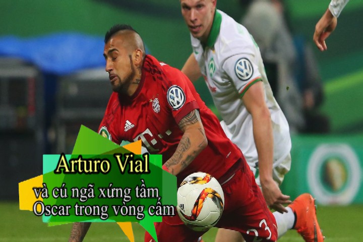 Cú ngã trong vòng cấm xứng tầm Oscar của Arturo Vidal