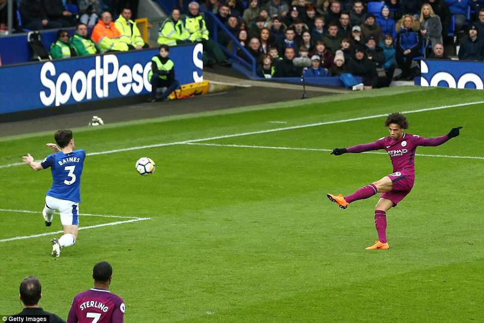 Sane mở tỷ số giúp Man City thắng dễ Everton hình ảnh: Sane mở tỷ số giúp Man City thắng dễ Everton