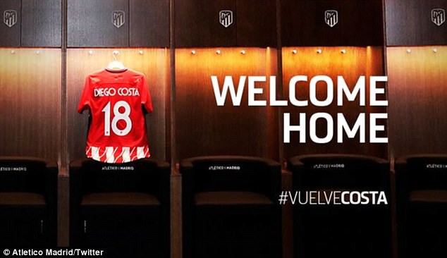 Áo đấu mới của Costa tại Atletico Áo đấu mới của Costa tại Atletico