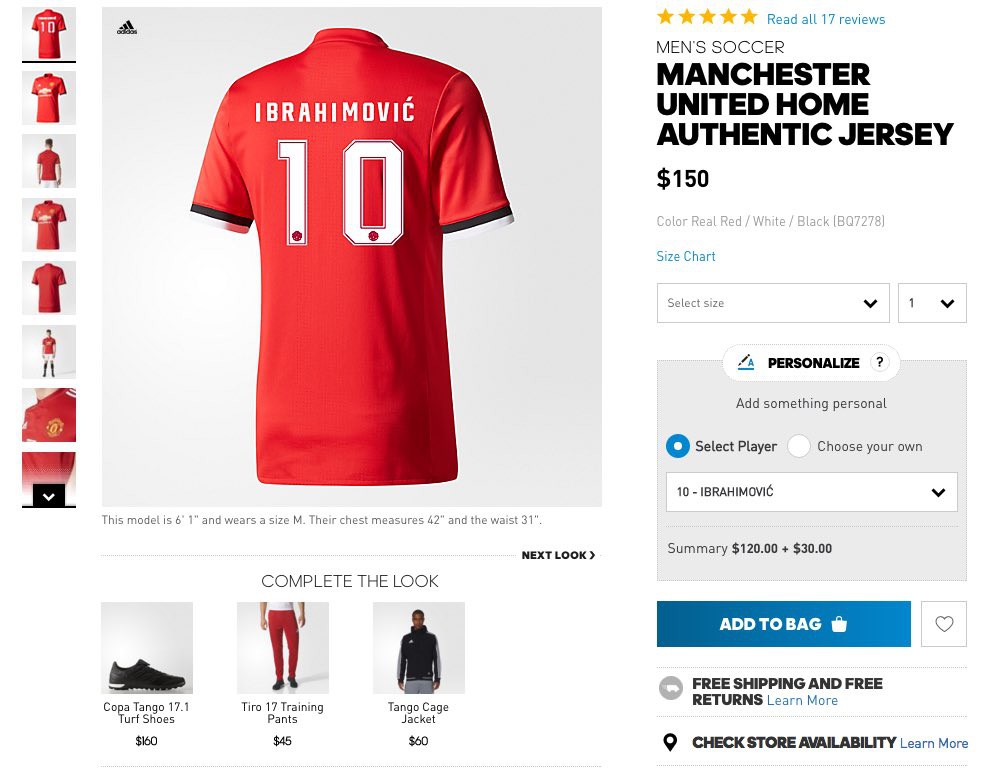 Mẫu &aacute;o MU số 10 d&agrave;nh cho Ibrahimovic thậm ch&iacute; đ&atilde; được... ch&agrave;o b&aacute;n sớm tr&ecirc;n mạng