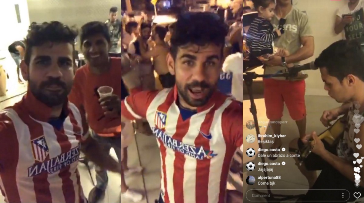 ''Siêu quậy'' Costa lại vừa mặc áo... Atletico khi dự tiệc, thêm một lần trêu người HLV Conte ''Siêu quậy'' Costa lại vừa mặc áo... Atletico khi dự tiệc, thêm một lần trêu người HLV Conte