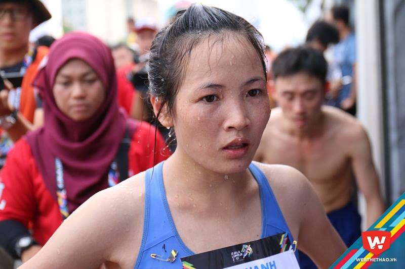 Hoàng Thị Thanh bị đuối sức do... đến ngày ''đèn đỏ''. Ảnh: Đạt Nguyễn. Hoàng Thị Thanh bị đuối sức do... đến ngày ''đèn đỏ''. Ảnh: Đạt Nguyễn.
