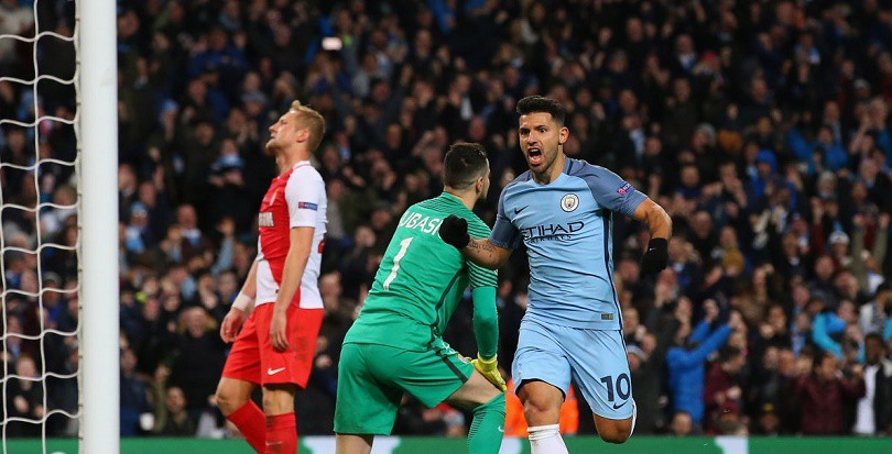 Cú đúp của Aguero góp phần giúp Man City "nhấn chìm" Monaco