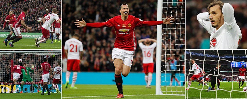 Ibrahimovic lập cú đúp, Man Utd vô địch League Cup