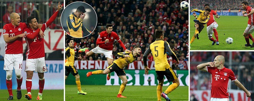 Lọt lưới 5 bàn, Arsenal thua tơi tả trước Bayern Munich