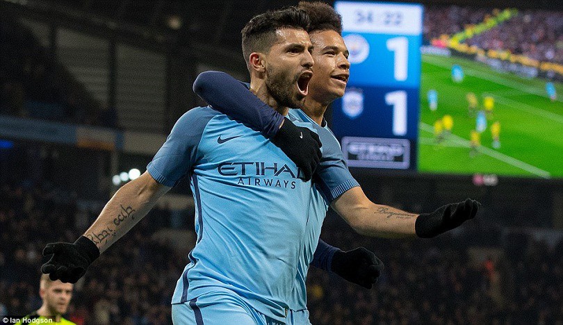 Sergio Aguero thăng hoa, Man City lọt vào vòng 6 FA Cup