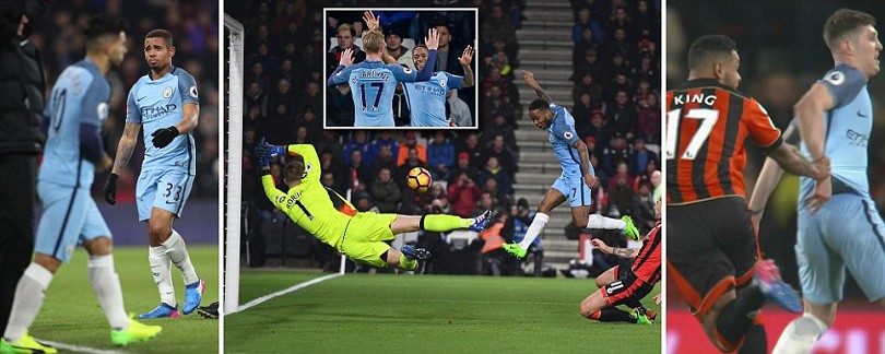 Sterling thăng hoa, Man City hạ gục Bournemouth trên sân khách