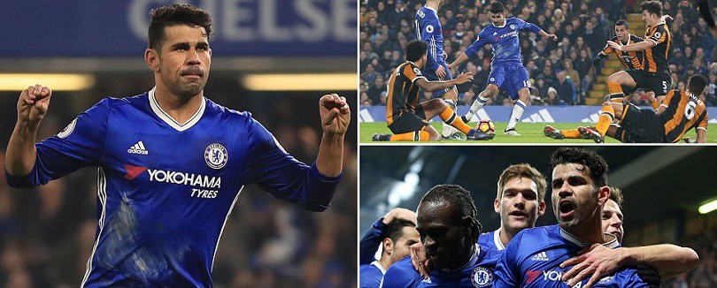 Video: Chelsea hạ gục Hull trong trận đấu thứ 100 của Diego Costa