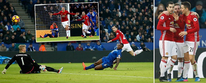 Video: Ibra lập kỷ lục, Man Utd "đè bẹp" Leicester ngay tại King Power