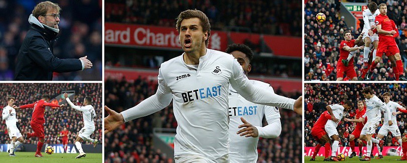 Video: Liverpool thua đau trước Swansea ngay tại Anfield