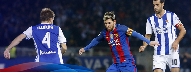 Video: Messi giúp Barcelona thoát thua tại Anoeta