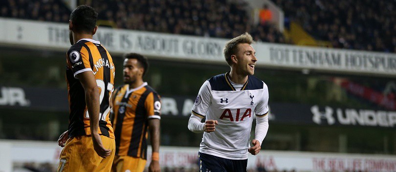 Video: Spurs "vùi dập" Hull với cú đúp bàn thắng của Eriksen
