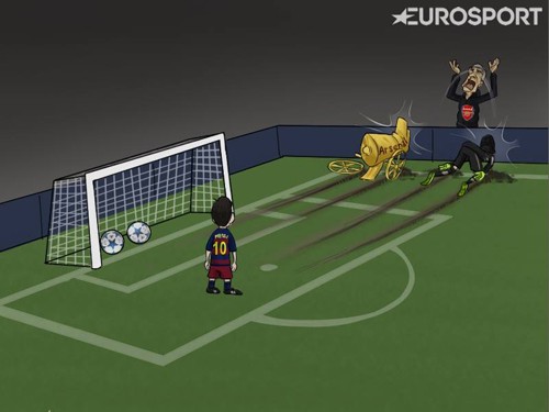 Messi lần đầu tiên ghi bàn vào lưới Petr Cech