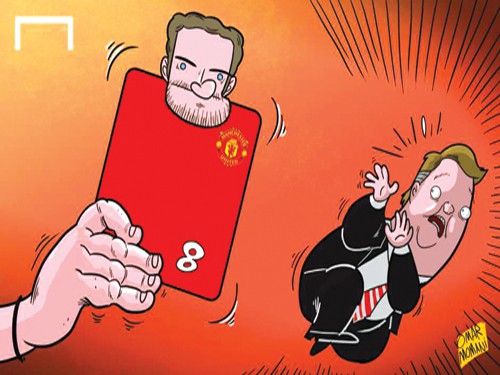 Tấm thẻ đỏ dành cho Mata làm hại Man Utd