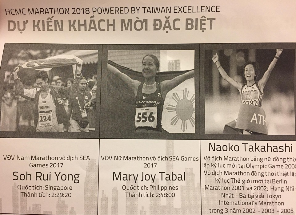 C&aacute;c VĐV nổi tiếng dự kiến sẽ g&oacute;p mặt tại HCMC Marathon 2018 tại TPHCM v&agrave;o th&aacute;ng 1. Ảnh: Quang Thịnh.