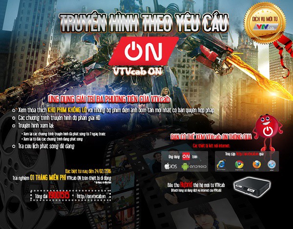 Dịch vụ mới VTVcab ON - Truyền hình theo yêu cầu