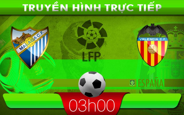 03h00: Truyền hình trực tiếp: Malaga – Valencia