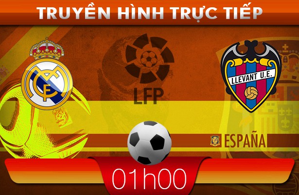01h00 – 10/03 – Truyền hình trực tiếp: Real Madrid vs Levante