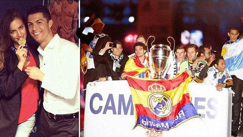 Cris Ronaldo cùng bồ rạng rỡ trong lễ ăn mừng cúp vô địch