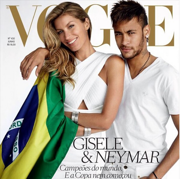 Neymar “gần gũi” với siêu mẫu Gisele Bundchen trên tạp chí Vogue