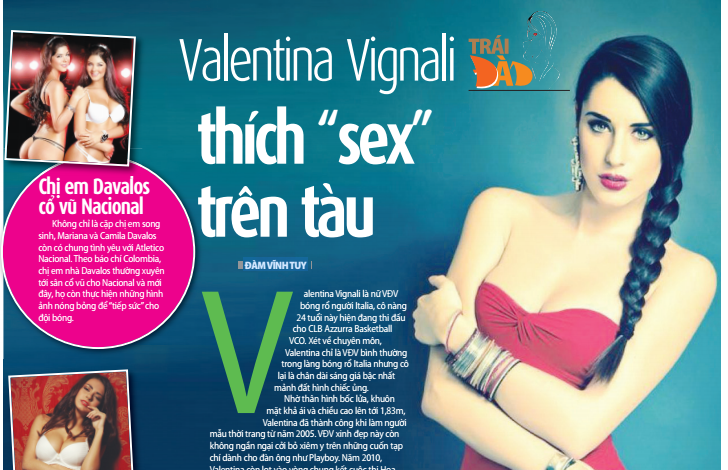 Valentina Vignali thích “sex” trên tàu