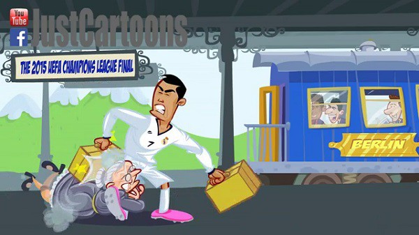 Video hài: Lão bà cản bước CR7 lên chuyến xe Champions League