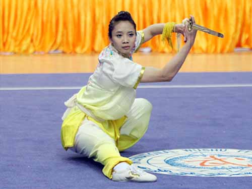 Bài thi ở nội dung kiếm thuật của Dương Thúy Vi