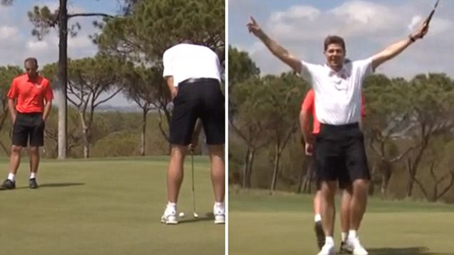 Gerrard trổ tài đánh golf trên đất Mỹ