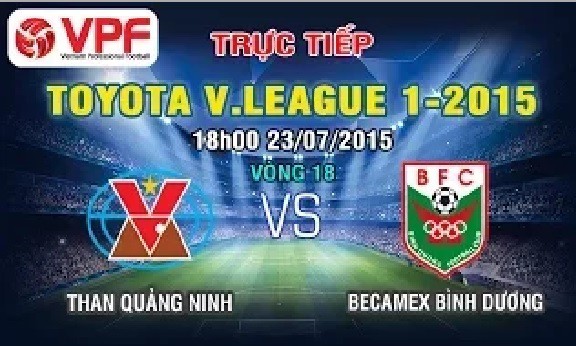 Trực tiếp vòng 18 V League: Than Quảng Ninh vs Becamex Bình Dương