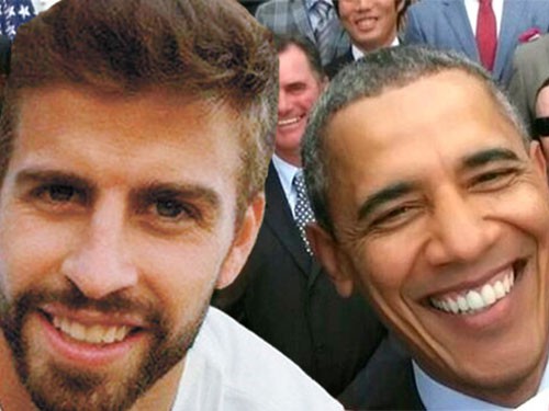 Pique mơ “selfie” với Tổng thống Obama