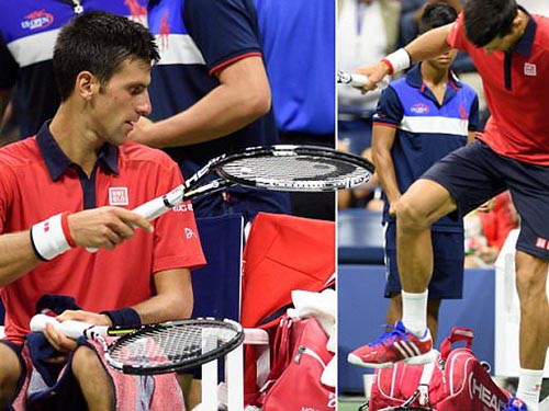 Bên lề US Open: Nole đổi phong cách… phá vợt