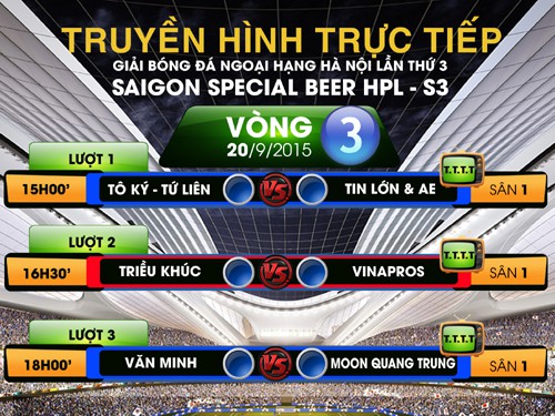 Truyền hình trực tiếp vòng 3 HPL-S3