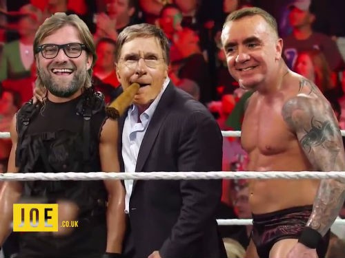 Brendan Rodgers bị Klopp hạ đo ván trên sàn WWE