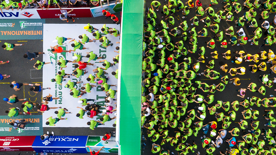 Đường chạy kh&ocirc;ng v&ograve;ng lặp của Mekong Delta Marathon 2022