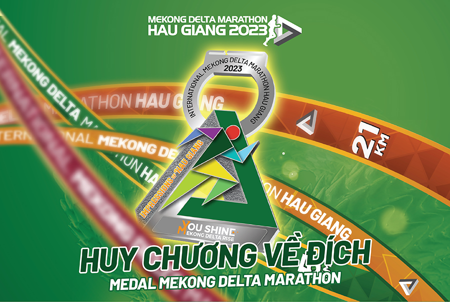 Kỷ niệm chương độc lạ, đa năng của giải chạy Mekong Delta Marathon Hậu Giang 2023