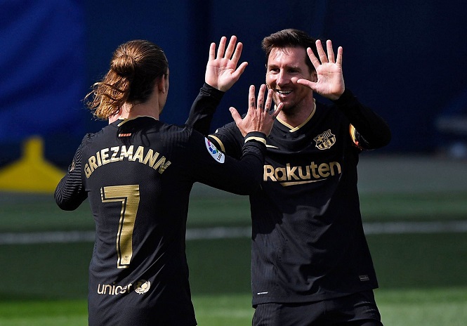 Messi truyền cảm hứng để Griezmann gi&uacute;p Barca ngược d&ograve;ng