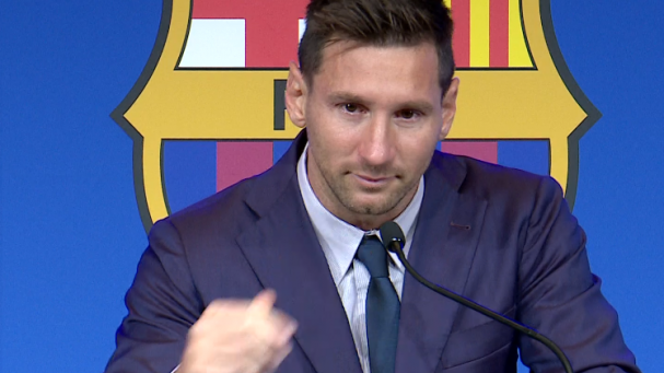 Messi nghẹn ngào trong cuộc họp báo chia tay Barcelona Messi nghẹn ngào trong cuộc họp báo chia tay Barcelona