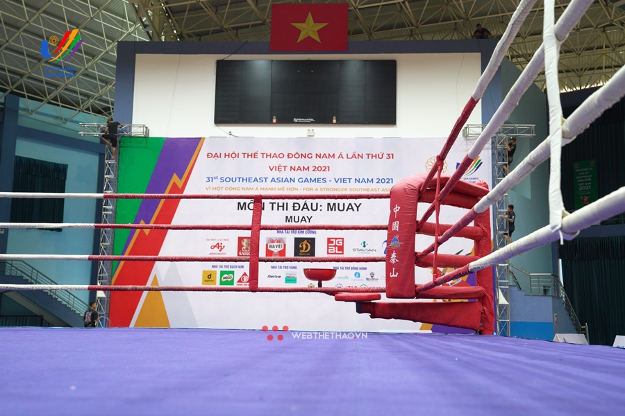 Sàn đấu Muay SEA Games 31 sẵn sàng chờ võ sĩ thượng đài
