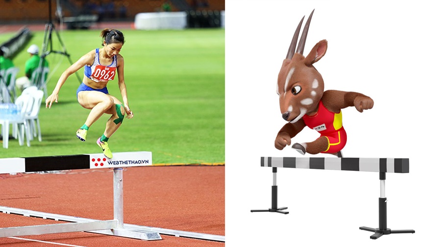 Linh vật Sao la tạo hình ấn tượng môn điền kinh SEA Games 31