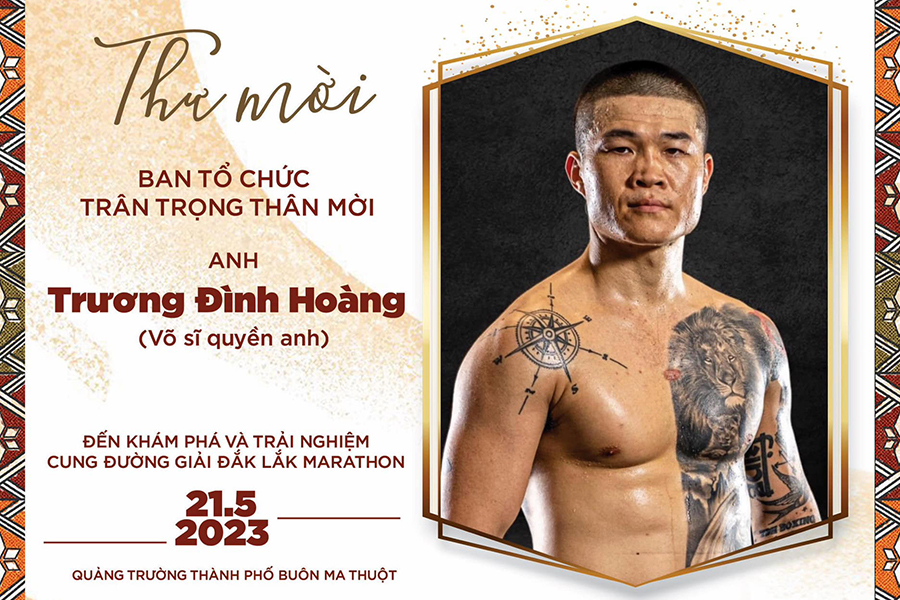 Võ sĩ quyền anh Trương Đình Hoàng dự giải chạy Đắk Lắk Marathon 2023 trên quê nhà